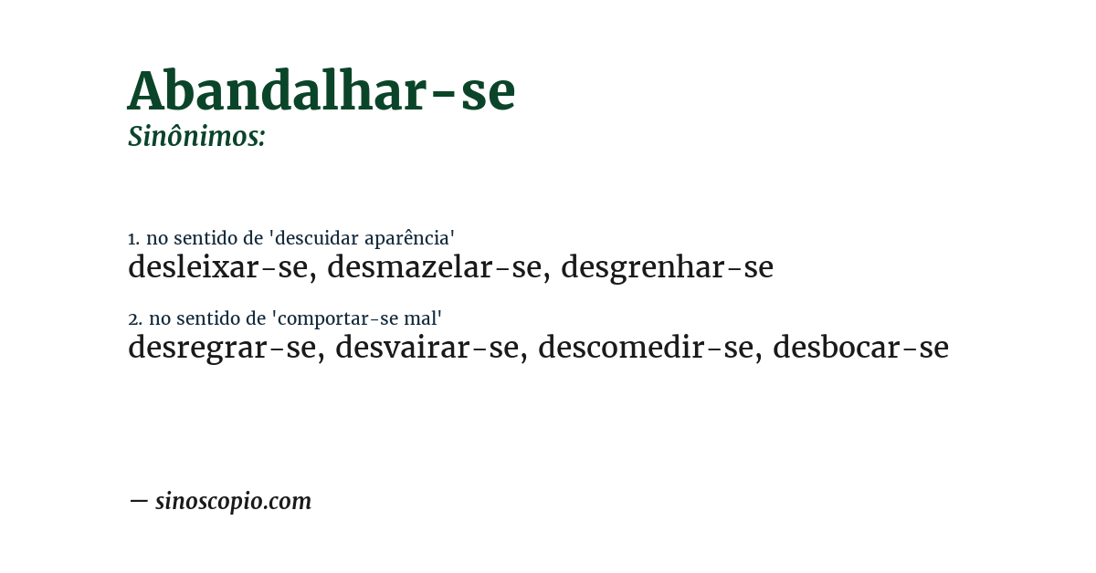 Sinônimo de abandalhar-se