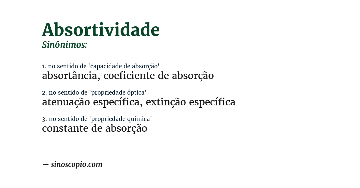 Sinônimo de absortividade
