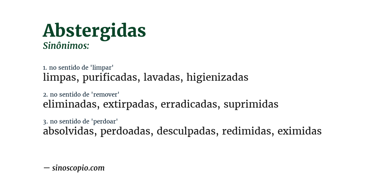 Sinônimo de abstergidas
