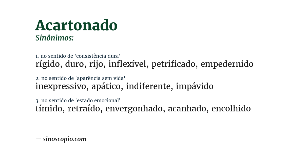 Sinônimo de acartonado