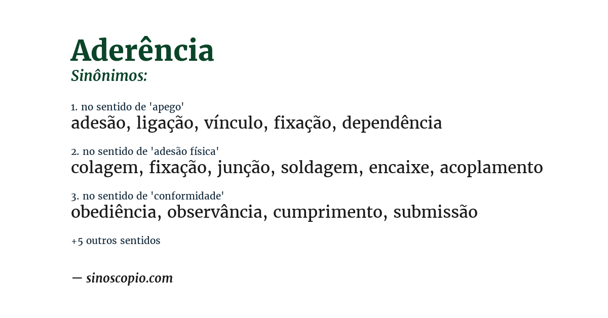 Sinônimo de aderência