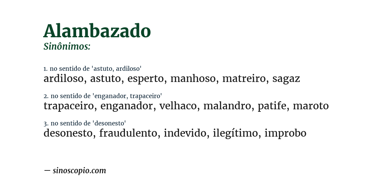 Sinônimo de alambazado