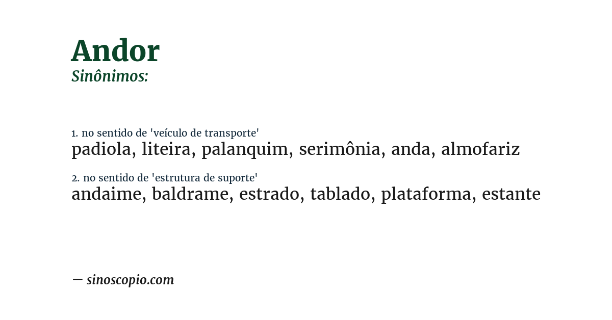 Sinônimo de andor