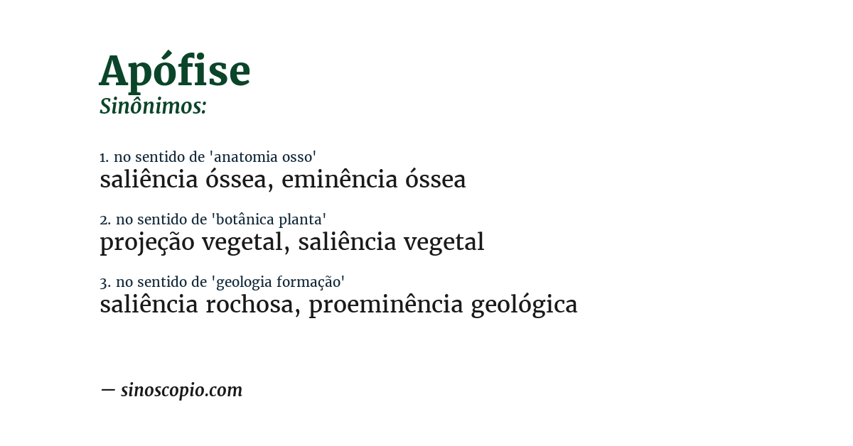 Sinônimo de apófise