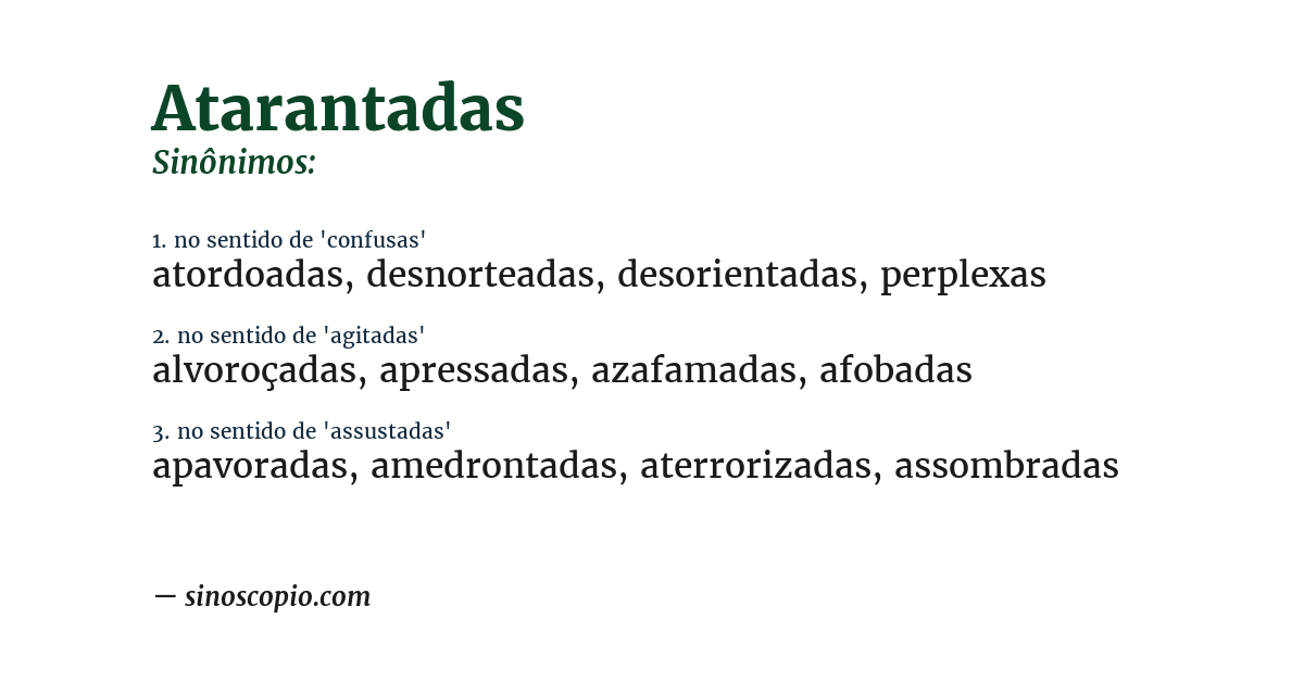 Sinônimo de atarantadas