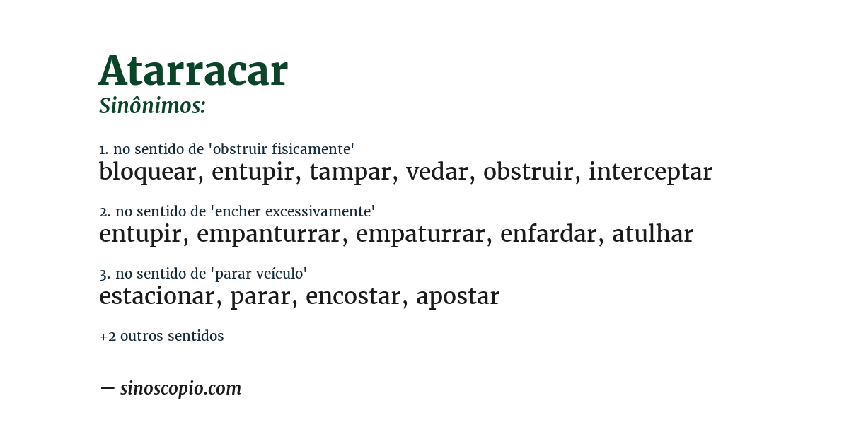 Sinônimo de atarracar