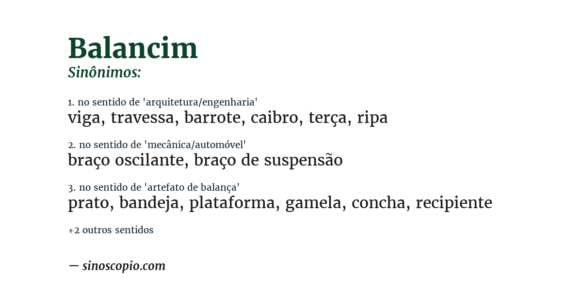 Sinônimo de balancim