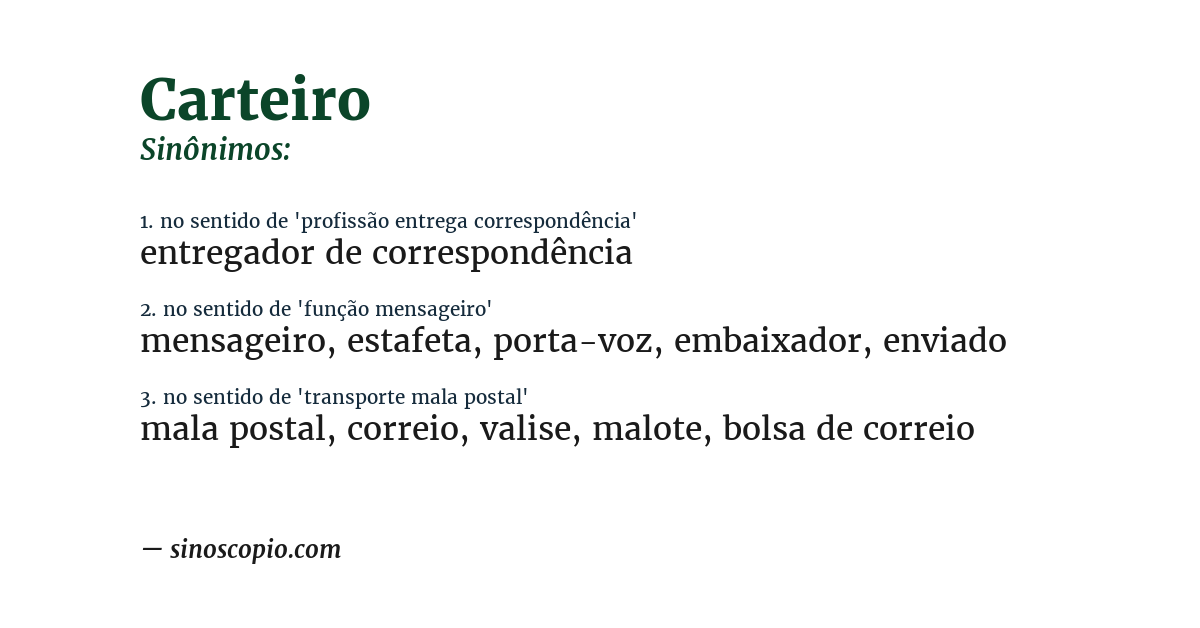 Sinônimo de carteiro