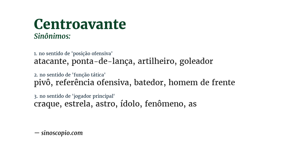 Sinônimo de centroavante