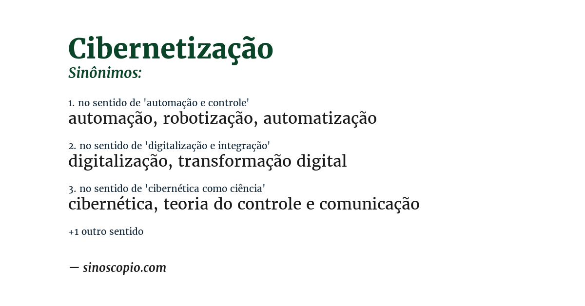 Sinônimo de cibernetização