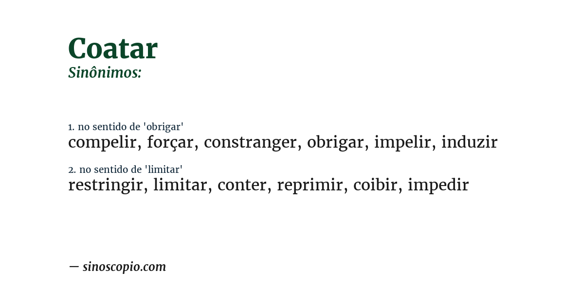 Sinônimo de coatar