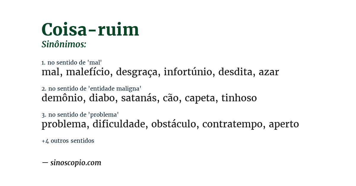 Sinônimo de coisa-ruim