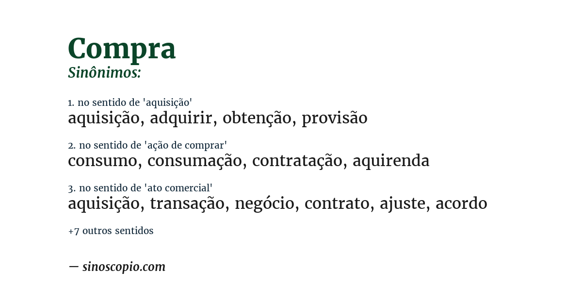 Sinônimo de compra