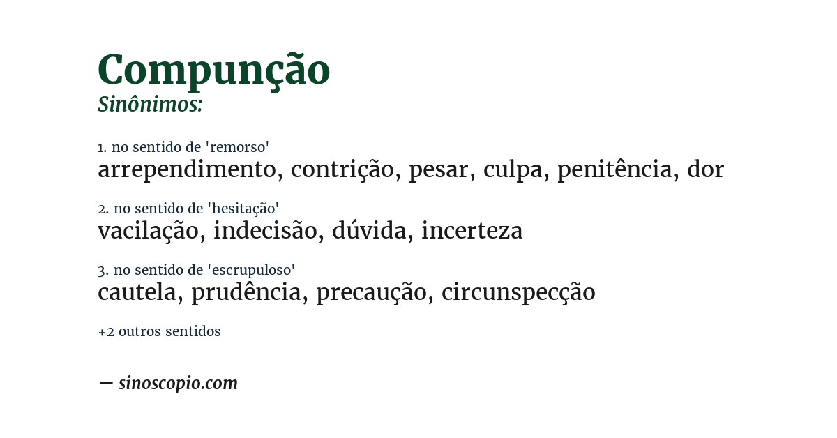 Sinônimo de compunção