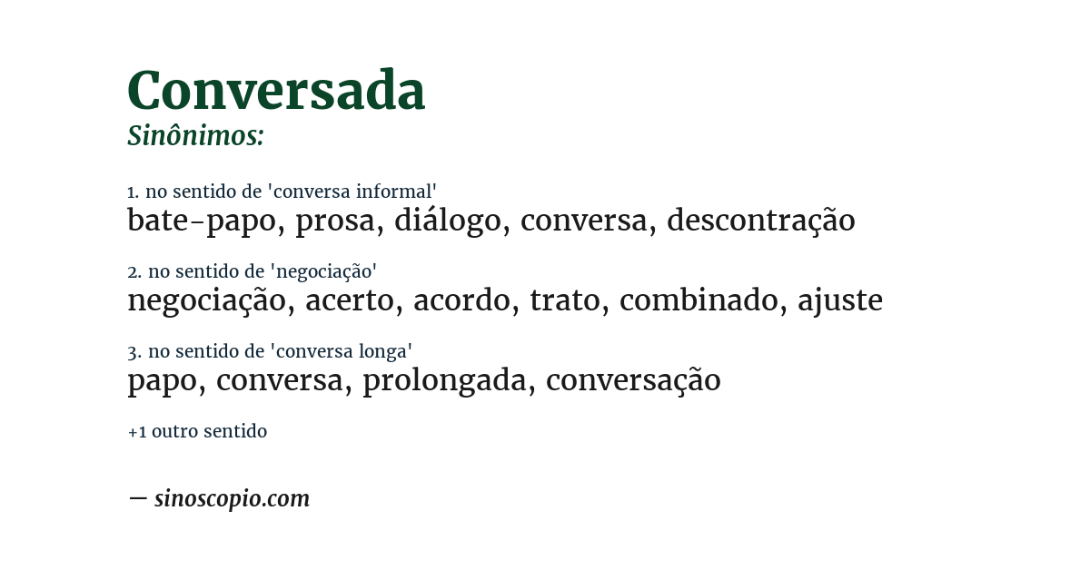 Sinônimo de conversada
