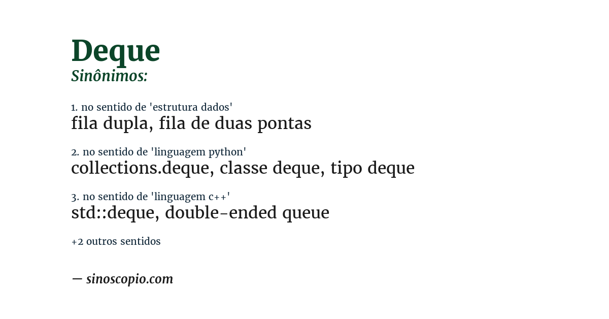 Sinônimo de deque