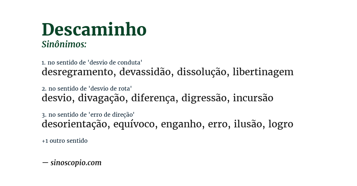 Sinônimo de descaminho