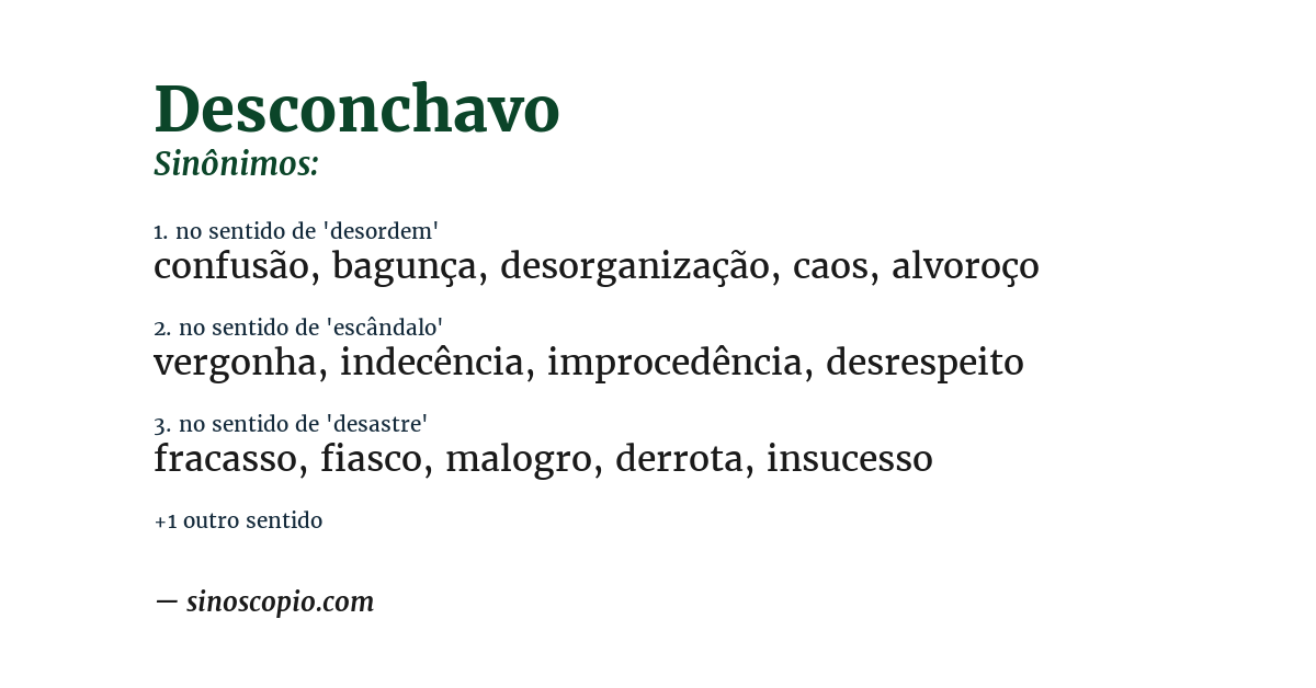 Sinônimo de desconchavo