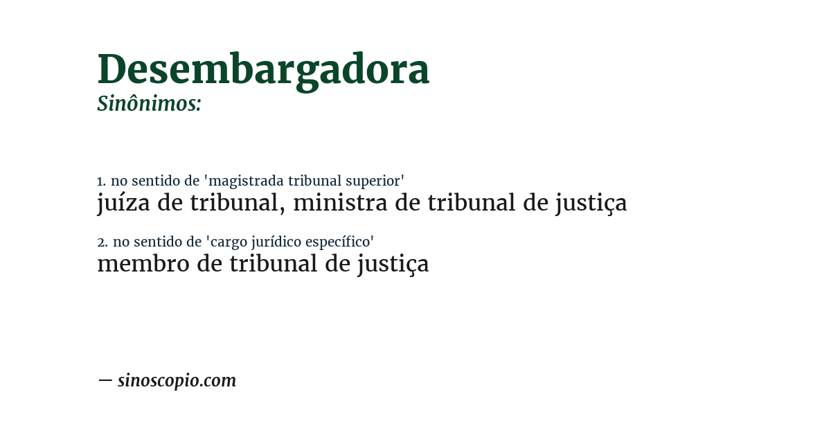 Sinônimo de desembargadora
