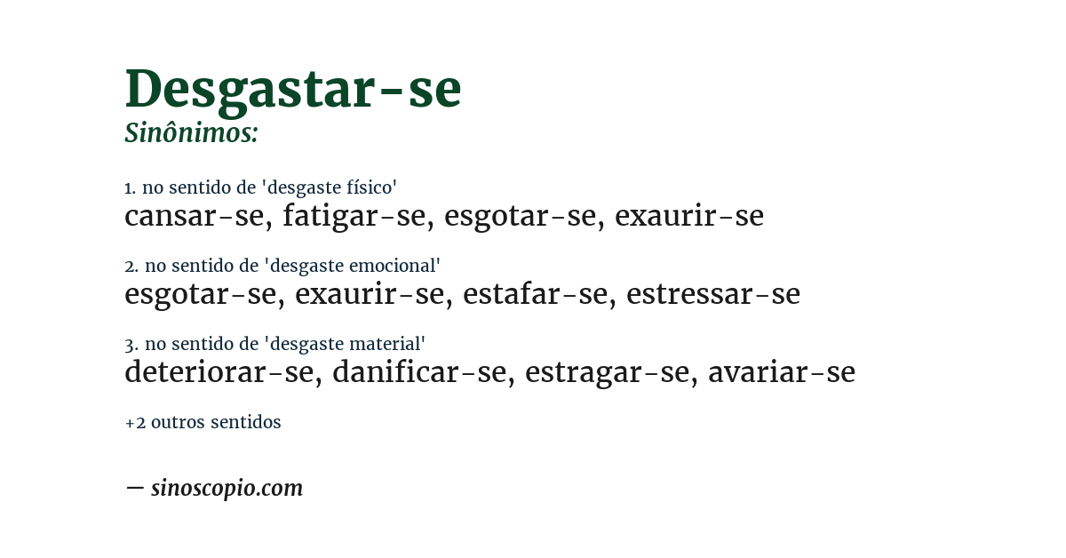 Sinônimo de desgastar-se