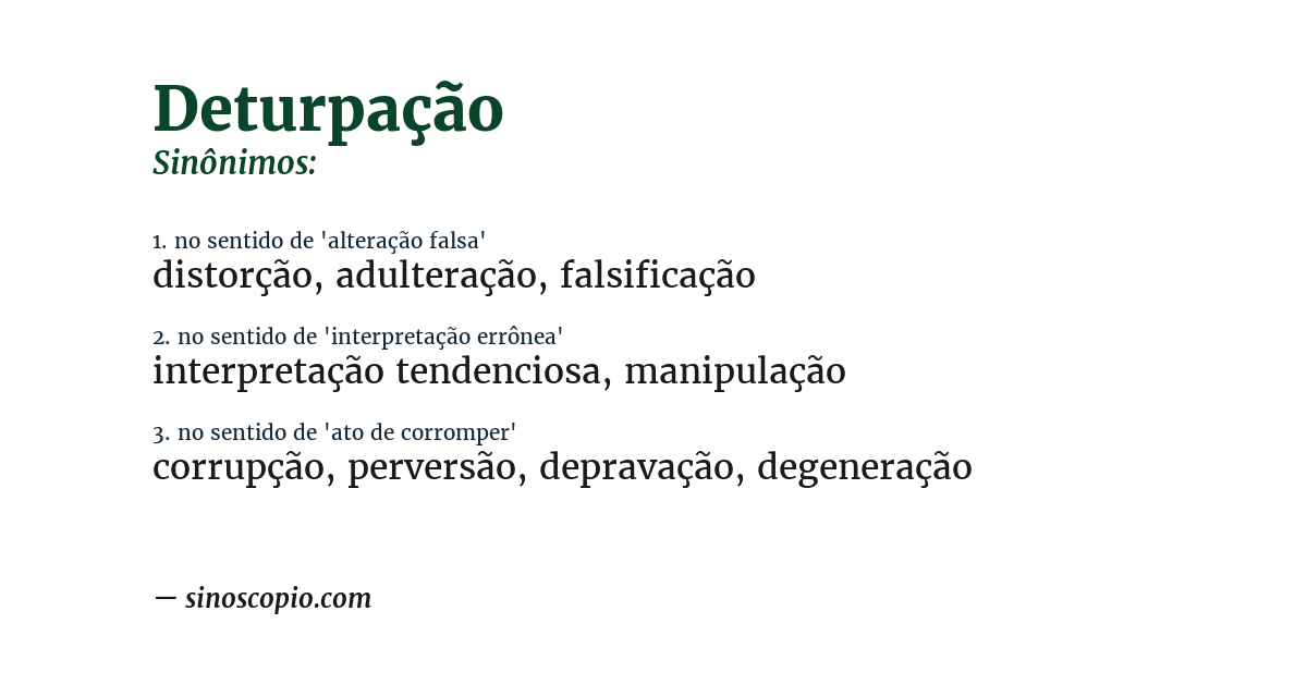 Sinônimo de deturpação