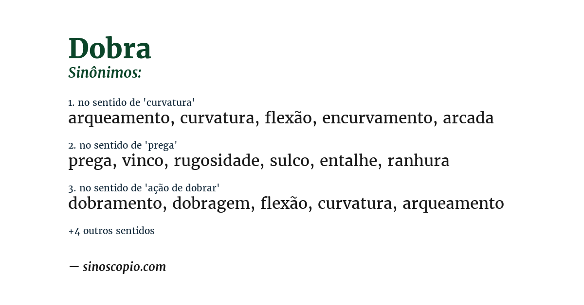 Sinônimo de dobra