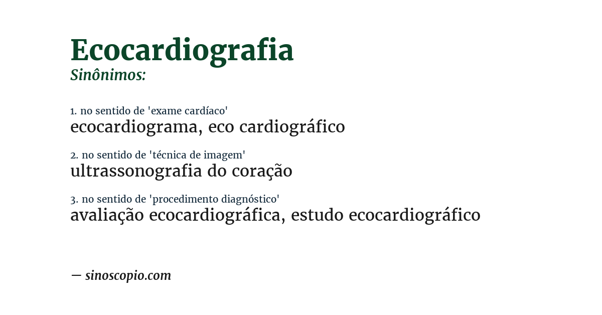 Sinônimo de ecocardiografia