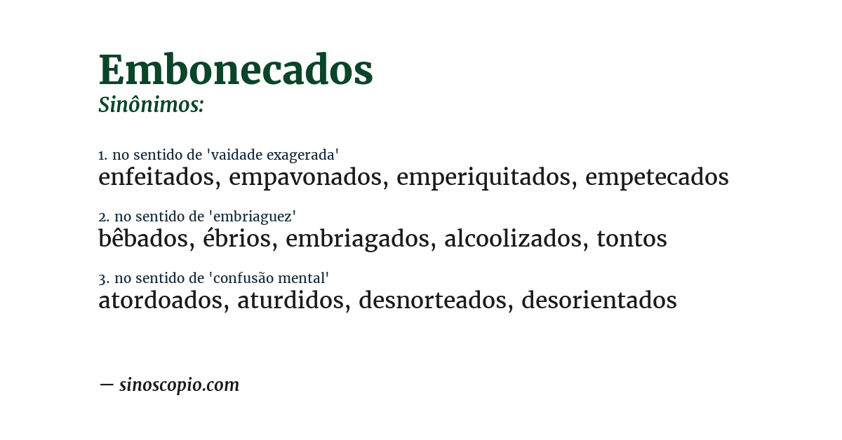 Sinônimo de embonecados