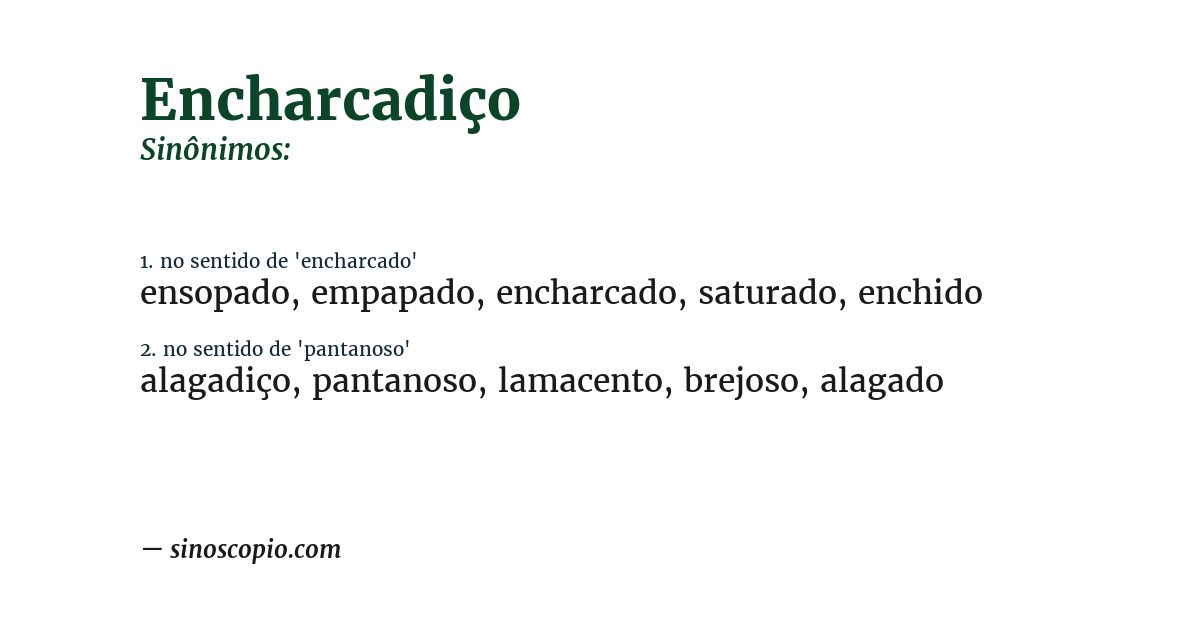 Sinônimo de encharcadiço