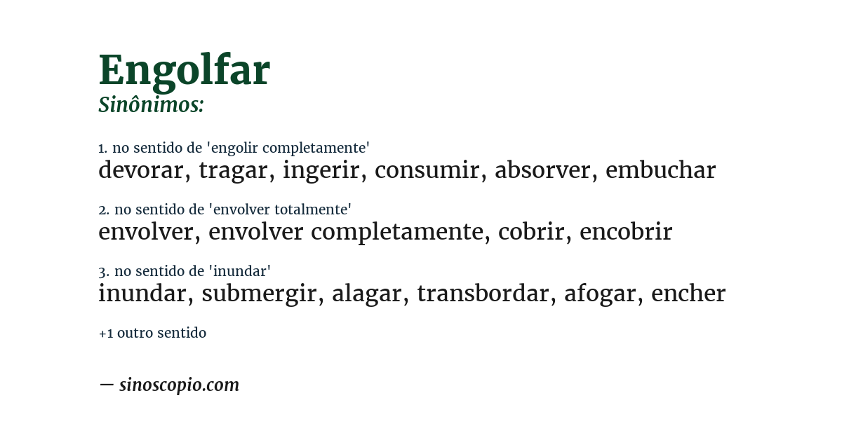 Sinônimo de engolfar