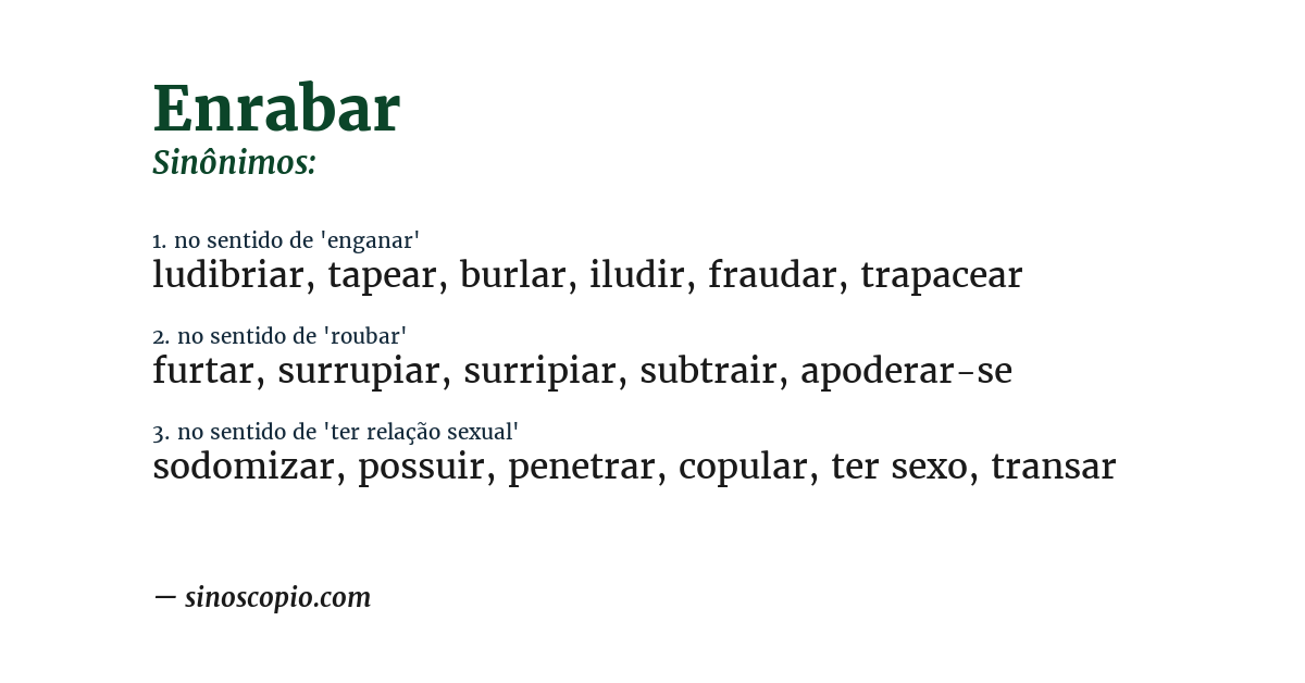 Sinônimo de enrabar