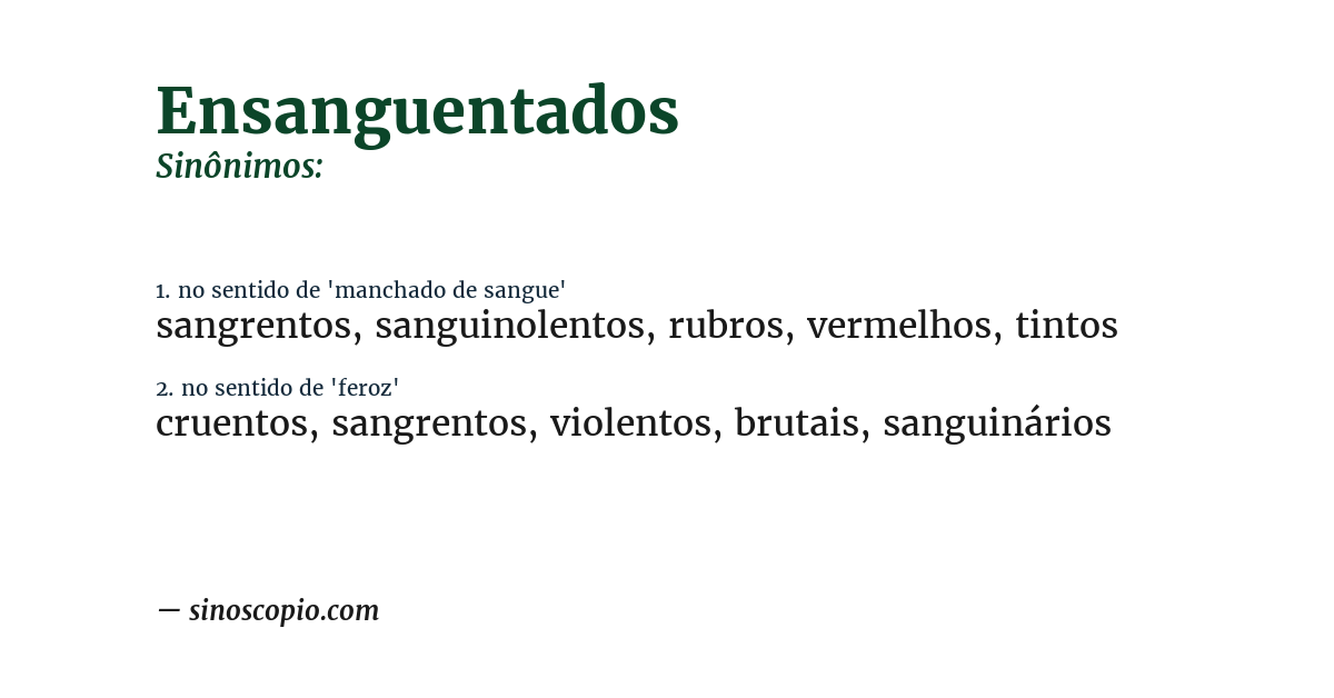 Sinônimo de ensanguentados