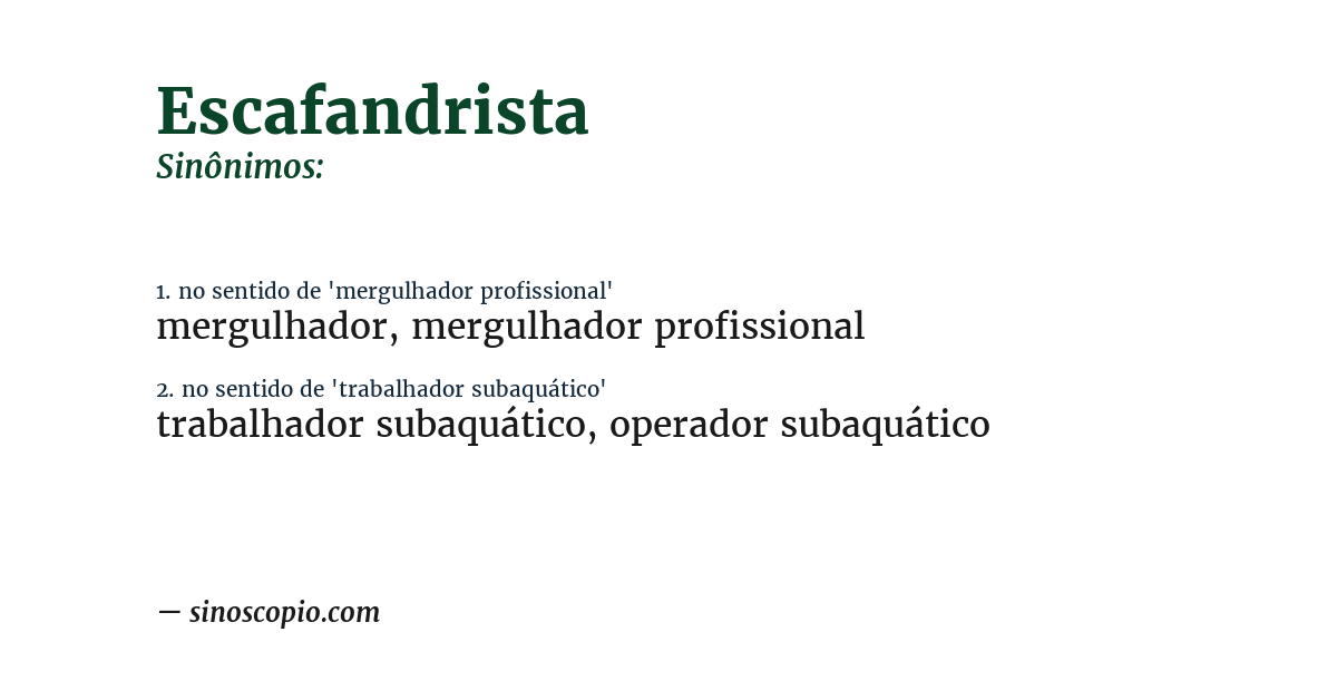 Sinônimo de escafandrista