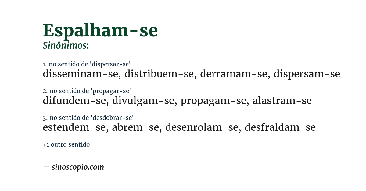 Sinônimo de espalham-se