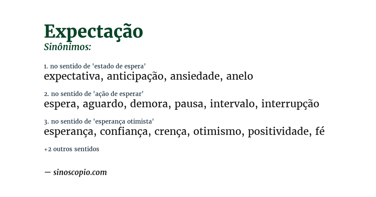 Sinônimo de expectação