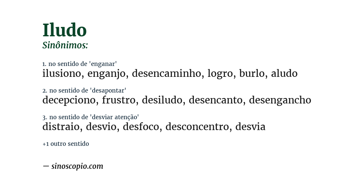 Sinônimo de iludo