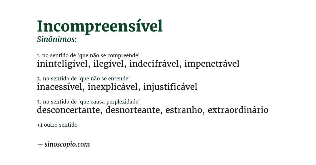 Sinônimo de incompreensível