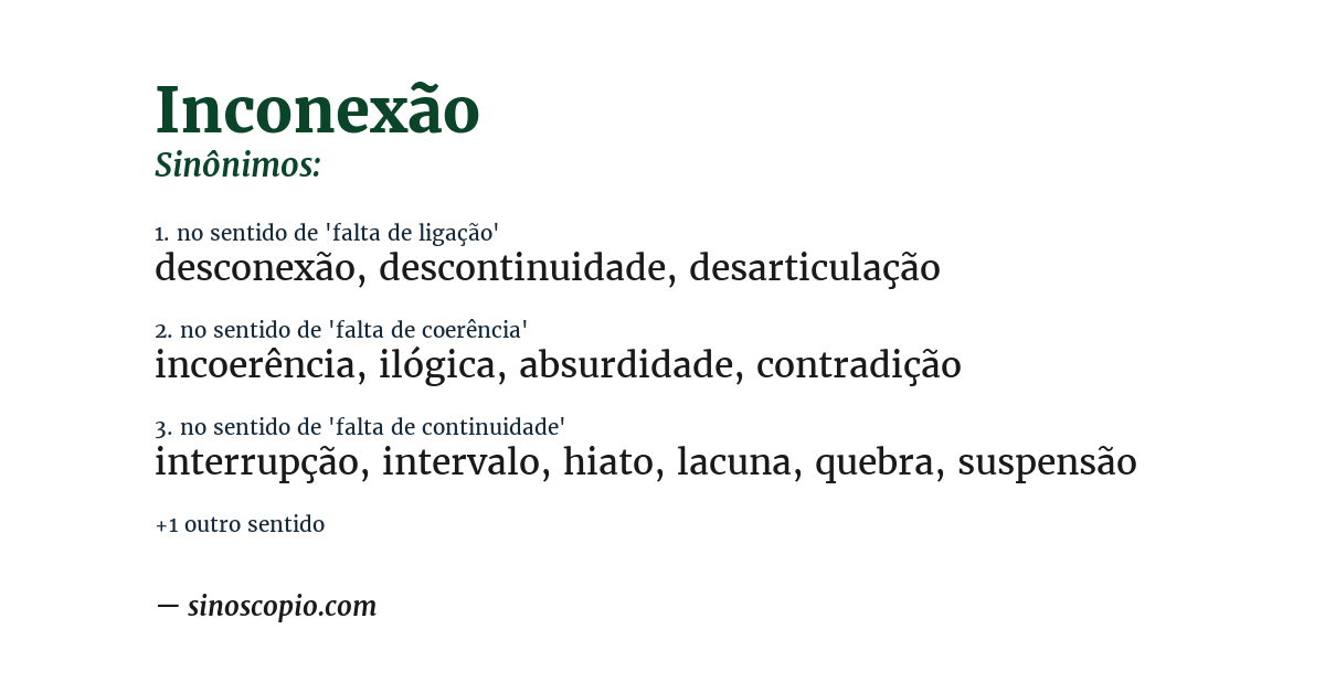 Sinônimo de inconexão