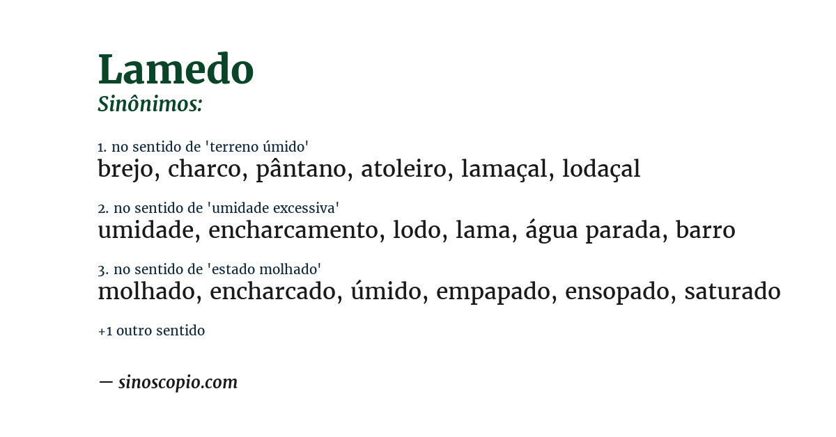 Sinônimo de lamedo