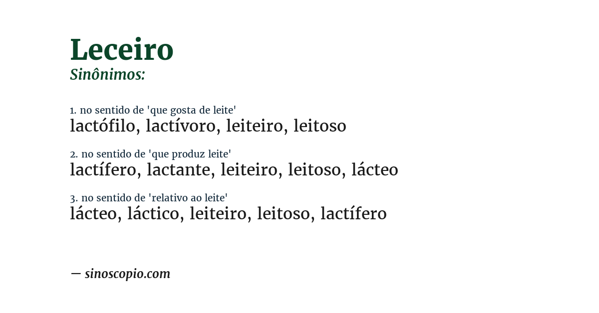 Sinônimo de leceiro