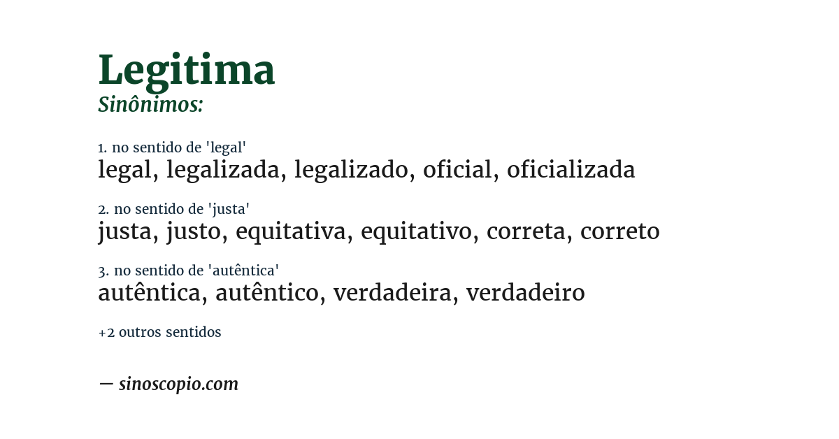 Sinônimo de legitima