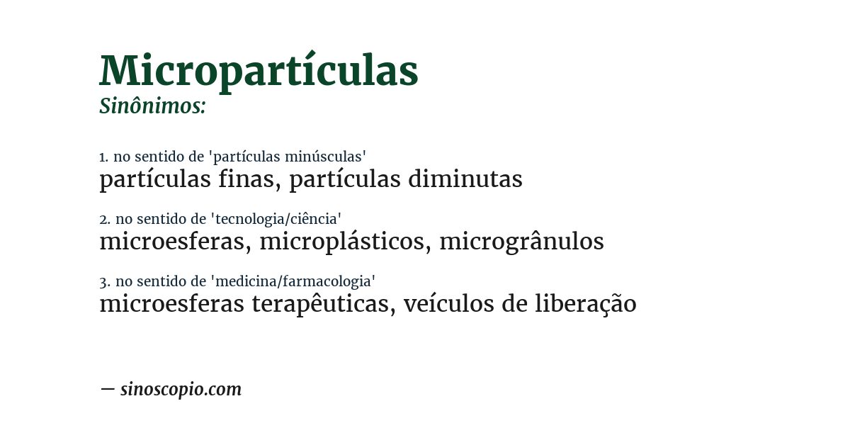 Sinônimo de micropartículas