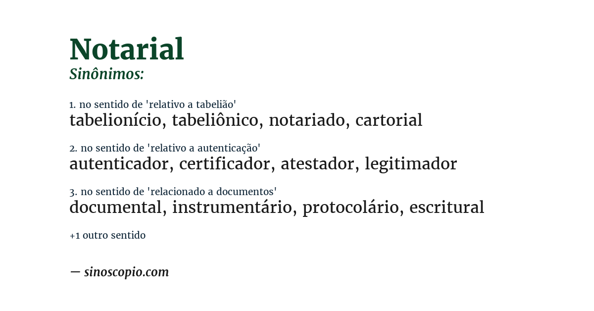 Sinônimo de notarial