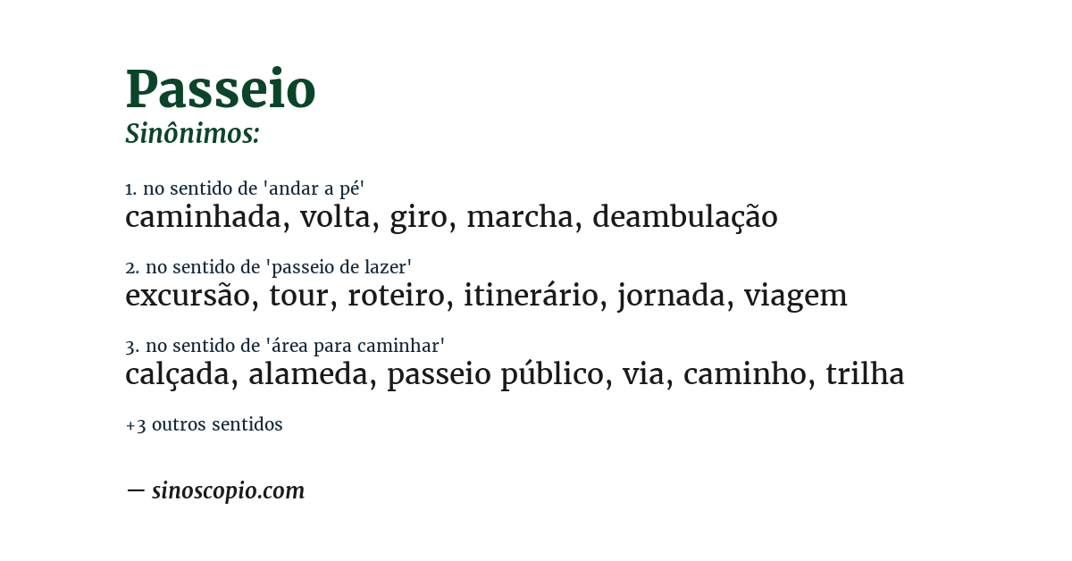 Sinônimo de passeio