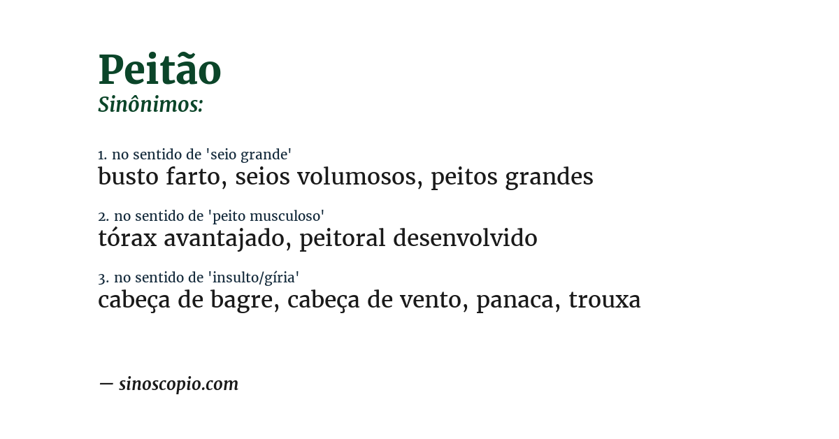 Sinônimo de peitão