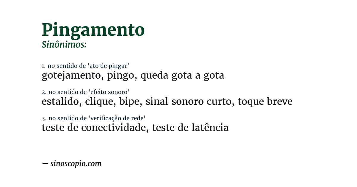Sinônimo de pingamento