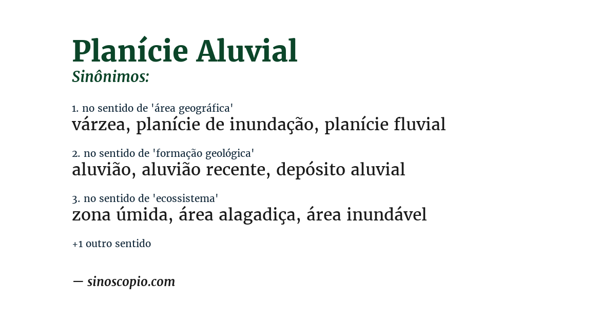 Sinônimo de planície aluvial