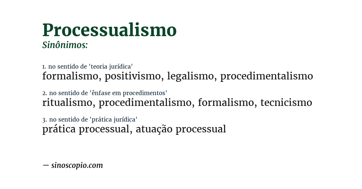Sinônimo de processualismo