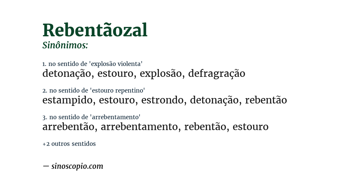 Sinônimo de rebentãozal