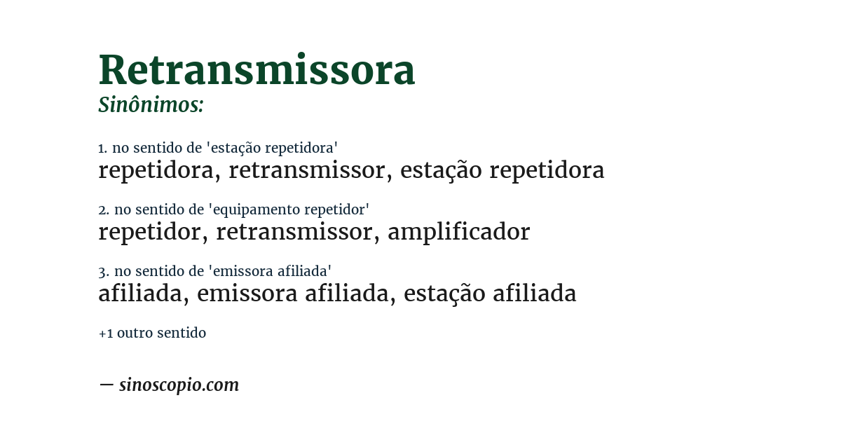 Sinônimo de retransmissora
